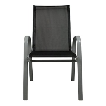 Nexos 4er Set Gartenstuhl Stapelstuhl Stapelsessel Hochlehner Terrasse anthrazit - 