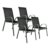 Nexos 4er Set Gartenstuhl Stapelstuhl Stapelsessel Hochlehner Terrasse anthrazit -