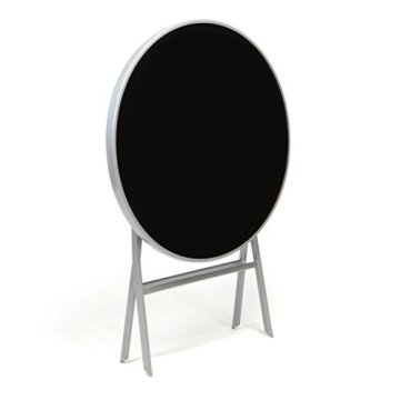 Nexos Bistrotisch mit Glasplatte klappbar Terrassentisch Gartentisch Glastisch schwarz - 