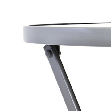 Nexos Bistrotisch mit Glasplatte klappbar Terrassentisch Gartentisch Glastisch schwarz - 