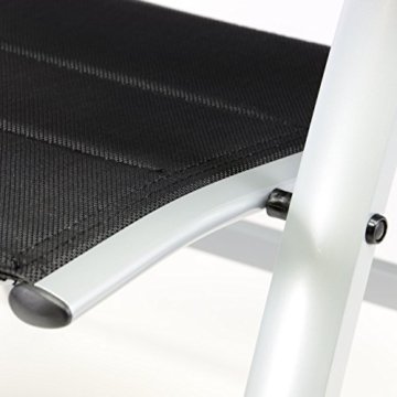 Nexos Deluxe Alu Klappstuhl gepolstert schwarz Gartenstuhl Relaxstuhl Liegestuhl Campingstuhl - 