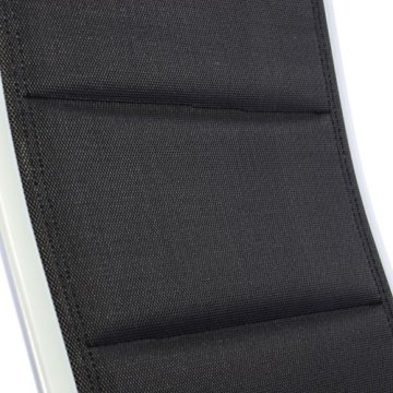 Nexos Deluxe Alu Klappstuhl gepolstert schwarz Gartenstuhl Relaxstuhl Liegestuhl Campingstuhl - 