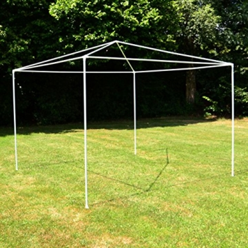 Nexos GM36090 PE-Pavillon Partyzelt mit 2 Seitenteilen für Garten Terrasse Markt Camping Festival als Unterstand und Plane, wasserdicht 3 x 3 m weiß - 