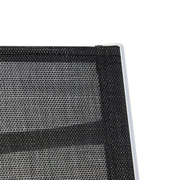 Nexos ZGC34464 Stuhl Liegestuhl Klappstuhl mit Fußstütze für Garten Terrasse, aus Aluminium Textilene, schwarz silber - 