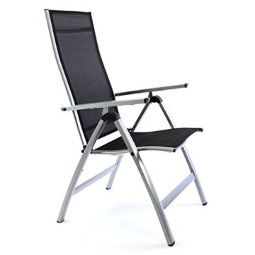 Nexos ZGC34483 Klappstühle Garten/Liegestuhl Aluminium klappbar, schwarz - 