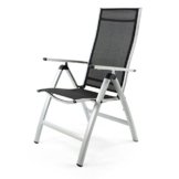 Nexos ZGC34483 Klappstühle Garten/Liegestuhl Aluminium klappbar, schwarz -