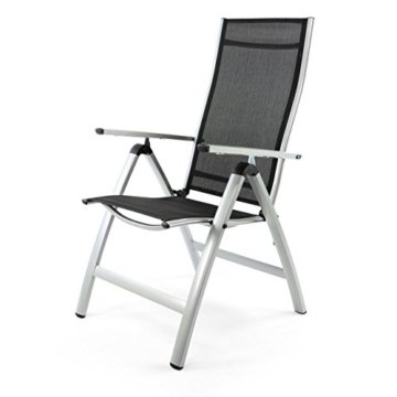 Nexos ZGC34483 Klappstühle Garten/Liegestuhl Aluminium klappbar, schwarz -