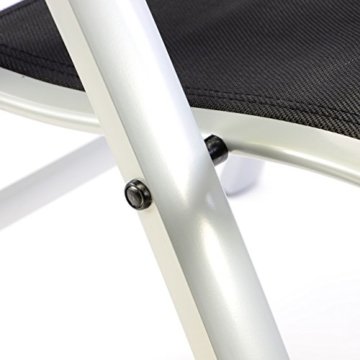 Nexos ZGC34483 Klappstühle Garten/Liegestuhl Aluminium klappbar, schwarz - 