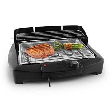 oneConcept Dr. Beef II Grill Tischgrill Elektrogrill Standgrill (2000 Watt, stufenlose Hitzeregulierung, Standfuß, abnehmbares Heizelement) schwarz - 