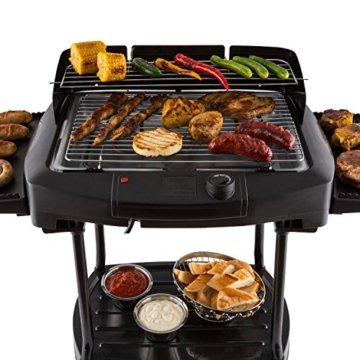 oneConcept Dr. Beef II Grill Tischgrill Elektrogrill Standgrill (2000 Watt, stufenlose Hitzeregulierung, Standfuß, abnehmbares Heizelement) schwarz - 