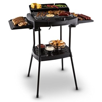 oneConcept Dr. Beef II Grill Tischgrill Elektrogrill Standgrill (2000 Watt, stufenlose Hitzeregulierung, Standfuß, abnehmbares Heizelement) schwarz -
