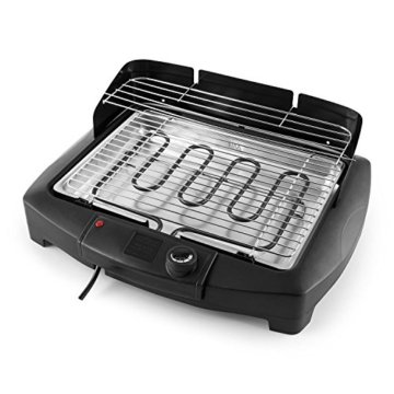 oneConcept Dr. Beef II Grill Tischgrill Elektrogrill Standgrill (2000 Watt, stufenlose Hitzeregulierung, Standfuß, abnehmbares Heizelement) schwarz - 