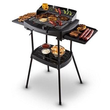 oneConcept Dr. Beef II Grill Tischgrill Elektrogrill Standgrill (2000 Watt, stufenlose Hitzeregulierung, Standfuß, abnehmbares Heizelement) schwarz - 