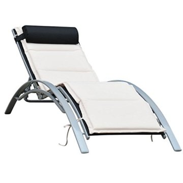 Outsunny Sonnenliege Gartenliege Gartenstuhl Relaxsessel Liegestuhl Aluminium, schwarz, 170x64x82 cm, 01-0705 -