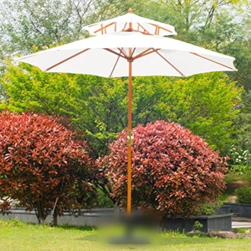 Outsunny Sonnenschirm, weiß, 270x270x260 cm, 840-025CW - 