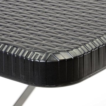 Partytisch Klapptisch Gartentisch Rattan-Optik 180 x 75 cm schwarz stabil Esstisch Buffettisch Tragegriff bis 170 kg - 