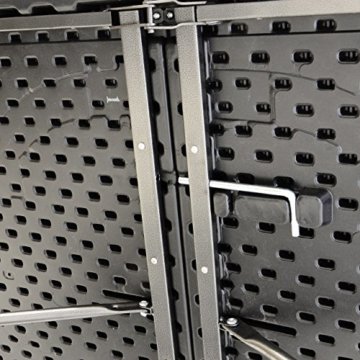 Partytisch Klapptisch Gartentisch Rattan-Optik 180 x 75 cm schwarz stabil Esstisch Buffettisch Tragegriff bis 170 kg - 