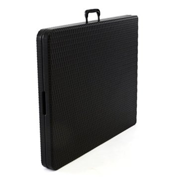 Partytisch Klapptisch Gartentisch Rattan-Optik 180 x 75 cm schwarz stabil Esstisch Buffettisch Tragegriff bis 170 kg - 