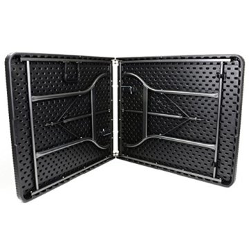 Partytisch Klapptisch Gartentisch Rattan-Optik 180 x 75 cm schwarz stabil Esstisch Buffettisch Tragegriff bis 170 kg - 