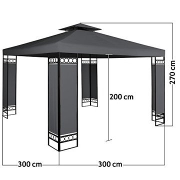 Pavillon 3x3m Festzelt Partyzelt Gartenpavillon Bierzelt Garten Eventpavillon Anthrazit - 