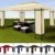 Pavillon 3x4m Gartenpavillon Festzelt Paryzelt Gartenzelt Eventpavillon Creme -