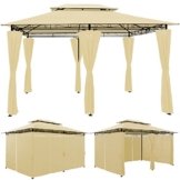 Pavillon Festzelt 4x3m Partyzelt Garten Pavillion Gartenzelt Zelt Gartenpavillon Beige -