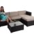 Poly-Rattan-Garnitur Brindisi, Gartengarnitur Sitzgruppe Lounge-Set ~ braun, Kissen beige - 