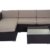 Poly-Rattan-Garnitur Brindisi, Gartengarnitur Sitzgruppe Lounge-Set ~ braun, Kissen beige - 