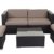 Poly-Rattan-Garnitur Brindisi, Gartengarnitur Sitzgruppe Lounge-Set ~ braun, Kissen beige - 