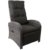 Poly Rattan Gartensessel Rattanstuhl Rattansessel Relaxsessel Fernsehsessel Loungesessel mit Fußteil stufenlos verstellbar Grau meliert + Auflage Schwarz Rattanmöbel Terrassenmöbel Balkonmöbel Gartenmöbel -
