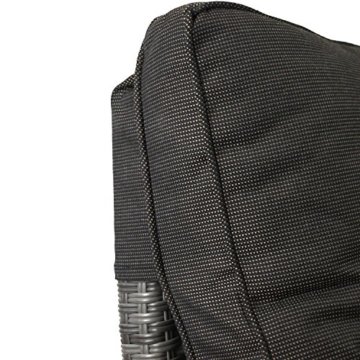 Poly Rattan Gartensessel Rattanstuhl Rattansessel Relaxsessel Fernsehsessel Loungesessel mit Fußteil stufenlos verstellbar Grau meliert + Auflage Schwarz Rattanmöbel Terrassenmöbel Balkonmöbel Gartenmöbel - 