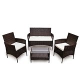 POLY RATTAN Lounge Gartenset Sofa Garnitur Polyrattan Gartenmöbel (Braun) -