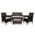 POLY RATTAN Lounge Gartenset Sofa Garnitur Polyrattan Gartenmöbel (Braun) - 