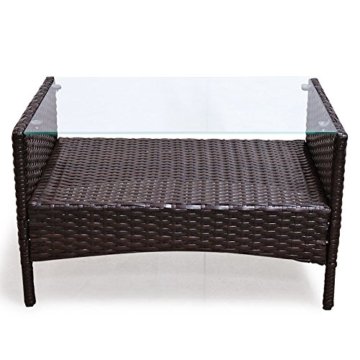 POLY RATTAN Lounge Gartenset Sofa Garnitur Polyrattan Gartenmöbel (Braun) - 