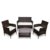 POLY RATTAN Lounge Gartenset Sofa Garnitur Polyrattan Gartenmöbel (Braun) -