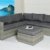 POLY RATTAN Sitzgruppe Sofa Lounge Set grau Gartenmöbel Terrassen Garten Gruppe -