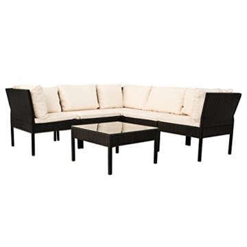 Polyrattan Gartenmöbel Lounge Sitzgruppe Santorin - schwarz - 