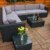 PolyRattan Lounge DEUTSCHE MARKE -- EIGNENE PRODUKTION -- 7 Jahre GARANTIE Garten Möbel incl. Glas und Polster Ragnarök-Möbeldesign (schwarz) Gartenmöbel - 