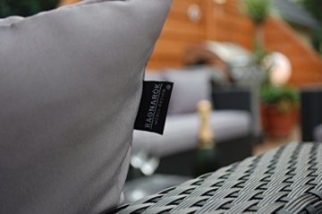PolyRattan Lounge DEUTSCHE MARKE -- EIGNENE PRODUKTION -- 7 Jahre GARANTIE Garten Möbel incl. Glas und Polster Ragnarök-Möbeldesign (schwarz) Gartenmöbel - 