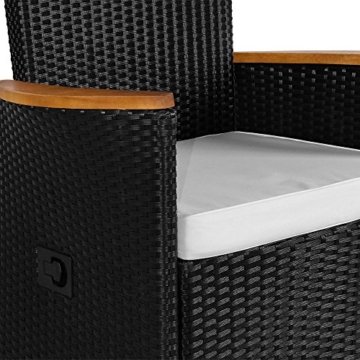 PolyRattan Sitzgruppe 8+1 neigbaren Rückenlehnen Tisch aus Akazienholz Gartenmöbel Gartenset Sitzgarnitur Rattan - 