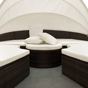 PolyRattan Sonneninsel Ø 185cm Sonnenliege Gartenliege Gartenmöbel Lounge Rattan - 