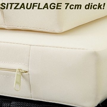PolyRattan Sonneninsel Ø 185cm Sonnenliege Gartenliege Gartenmöbel Lounge Rattan - 