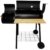 Räuchergrill Grillstation - BBQ Smoker Grillstation auf Rollen mit 2 Kammern - Grillwagen Kohlegrill - 