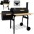 Räuchergrill Grillstation - BBQ Smoker Grillstation auf Rollen mit 2 Kammern - Grillwagen Kohlegrill -