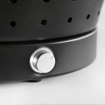 Rauchfreier Holzkohlegrill Hugo mit Aktivbelüftung von Springlane Kitchen tragbarer Edelstahl Tischgrill / Balkongrill in anthrazit mit Schnellstart-System und batteriebetriebenem Lüfter inkl. - 