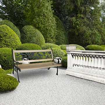 Robuste Gartenbank Sitzbank Gartenmöbel im romantischen Rosendesign - 
