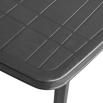 Robuster Gartentisch 138x87cm Kunststofftisch Campingtisch Beistelltisch Kunststoff Gartenmöbel Campingmöbel - Anthrazit - 