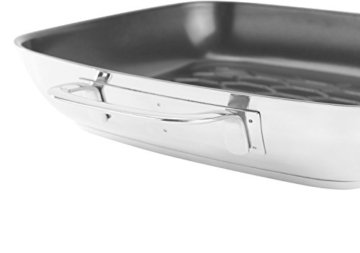 Rösle 13249 Grillpfanne, Edelstahl, Edelstahl/schwarz, 56.6 x 29.7 x 7.3 cm - 