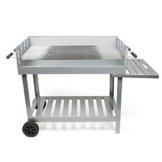 Rustler Grillwagen Holzkohle- & Partygrill, 131 x 60 x 91 cm, silber -