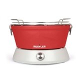 Rustler RS-0845 Holzkohlegrill mit Belüftung und Tragetasche, rot, 36 x 36 x 23 cm -